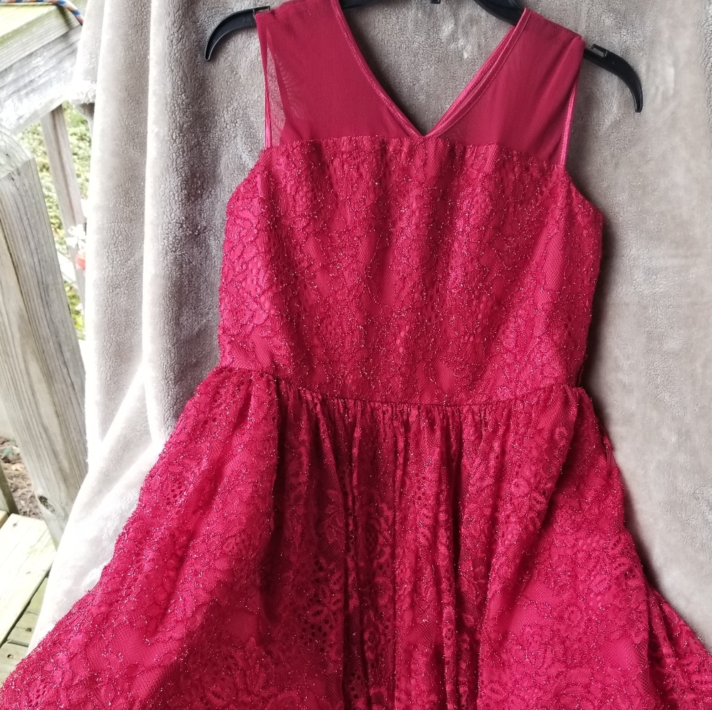 Dark red stretch dress